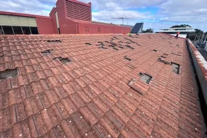 Broken roof tiles needing replacement